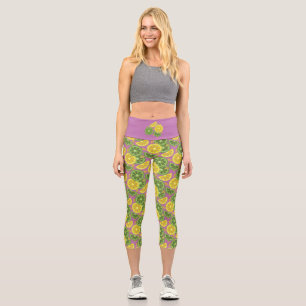 Capri Cute Citrus Purple Capris Leggings