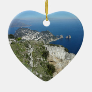 Capri Faraglion Rocks Italy High View.JPG Ceramic Ornament