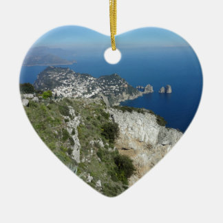 Capri Faraglion Rocks Italy High View.JPG Ceramic Ornament