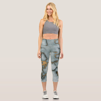 Capri Golden Vein Marble  Ocean Mist Leggings