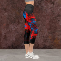 Hippie psychédélique Leggings rouges et bleus