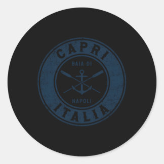 Capri Italy Boat Anchor Oars Classic Round Sticker