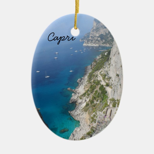 Capri, Italy Ceramic Ornament (Front)