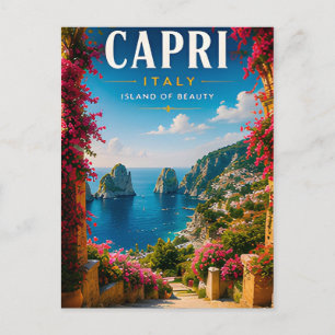 🏝️ Capri Italy Coastal Escape Home Decor 🌺 Postcard