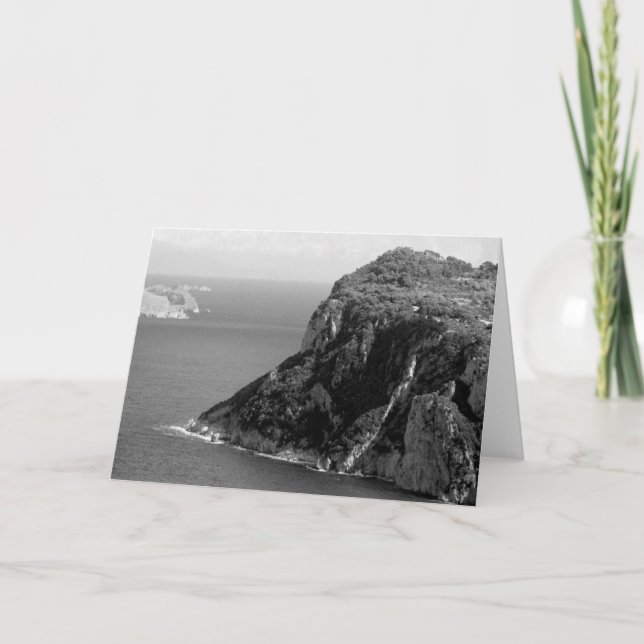 Capri, Italy in Black & White Card (Front)