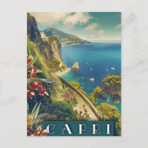 Capri, Italy Italia Coast Vintage Travel Postcard