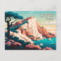 Capri Italy Lemons Mediterranean Island Retro