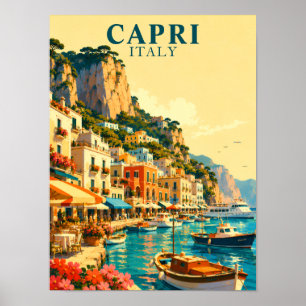 Capri Italy Marina Grande Harbour Souvenir Poster