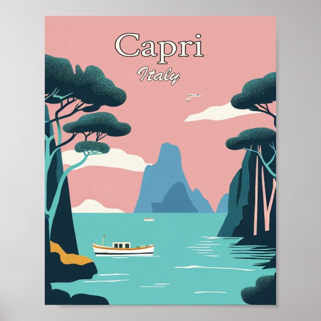 Capri Italy Minimalist Vintage Art Poster (Front)