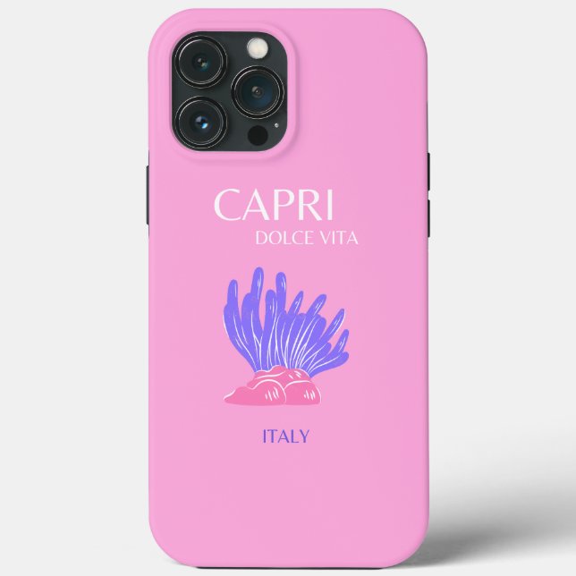 Capri, Italy, Preppy, Pink Case-Mate iPhone Case (Back)