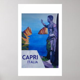 Capri Italy  -  Retro Style Poster