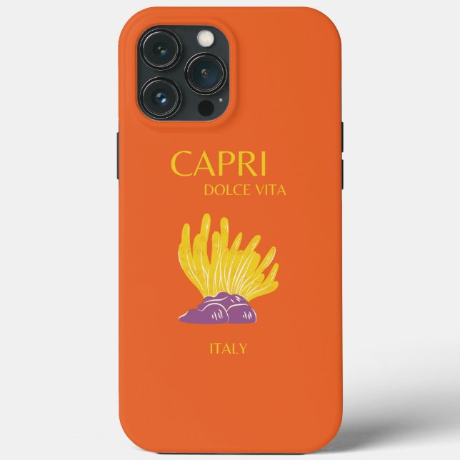 Capri, Italy, Travel, Preppy, Orange Case-Mate iPhone Case (Back)