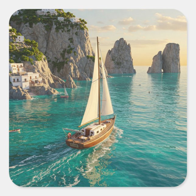 Capri Italy Travel Square Sticker (Front)