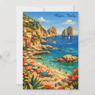 Capri Italy Vintage Marina Piccola Beach Invitation