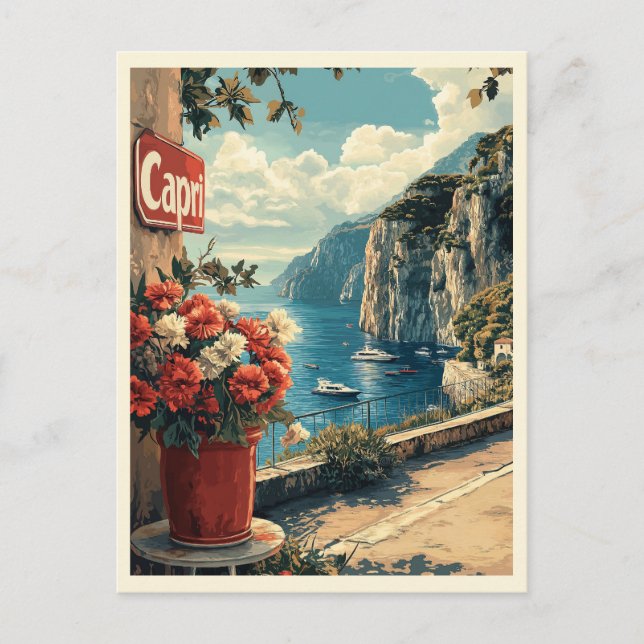 Capri, Italy Vintage  Postcard (Front)