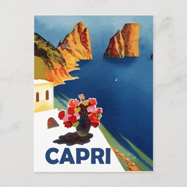 Capri, Italy. Vintage travel Postcard (Front)