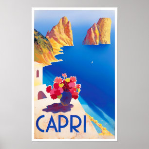 Capri Italy vintage travel Poster