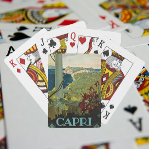 Capri, Italy, Vintage Travel Poster Art Italia Playing Cards