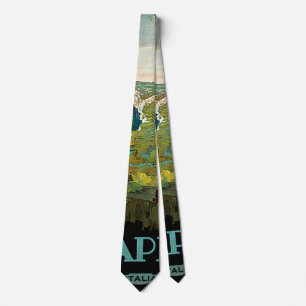 Capri, Italy, Vintage Travel Poster Art Italia Tie