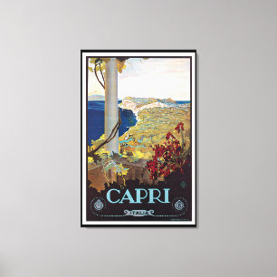 Capri, Italy Vintage Travel Poster Canvas Print