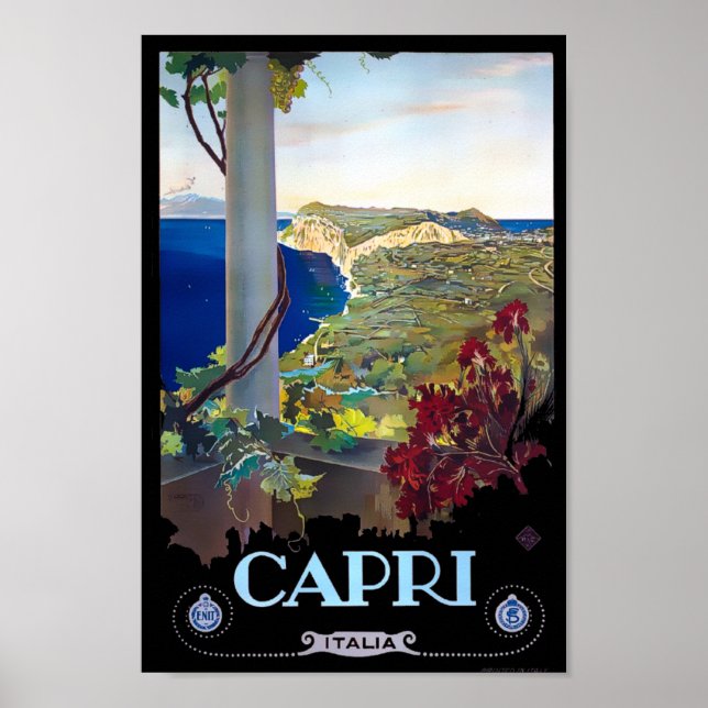 Capri, Italy Vintage Travel Tourism Poster (Front)
