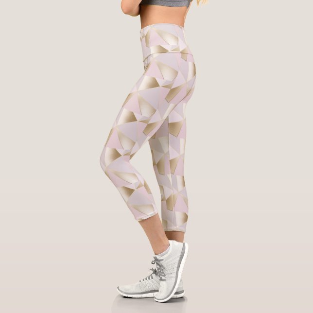 Capri Jolis Leggings géométriques d'or rose (Gauche)