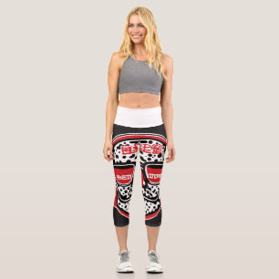 Capri Keith Haring Style Leggings pour femmes avec Nerd 