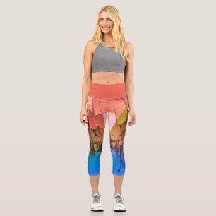 Capri Leggings Abstract Design