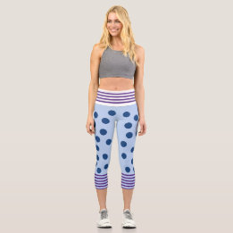 Capri Leggings amusants bleus et violets