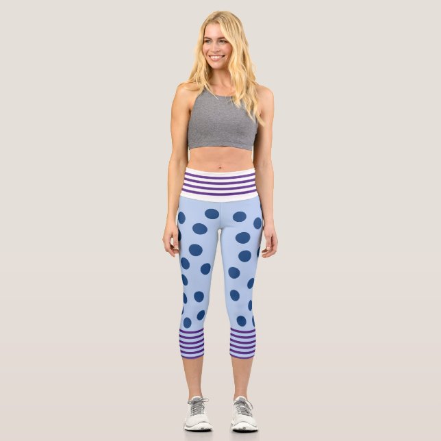 Capri Leggings amusants bleus et violets (Recto)