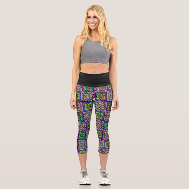 Capri Leggings Carré Crochet élégant (Recto)