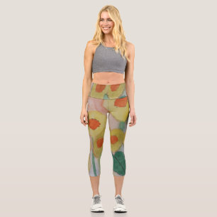 Capri Leggings de tournesol Abstraits