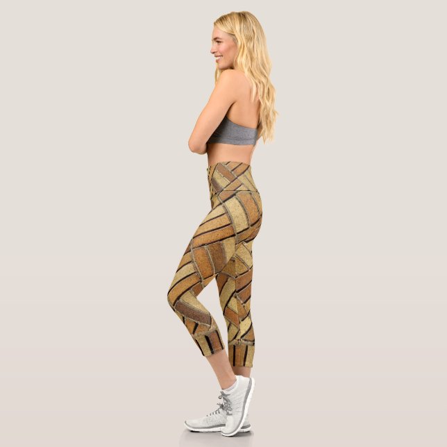 Capri Leggings - Motif en brique jaune (Gauche)