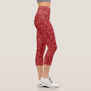 Capri Leggings Red Stylish Capris