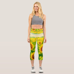 Capri Leggings taille haute tournesol