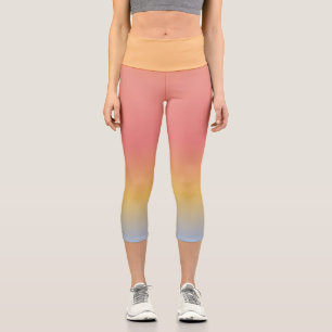Capri Leggings with Orange, Gold and Pink