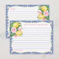 Capri Lemons Pink Floral Advice For Mom-To-Be Card