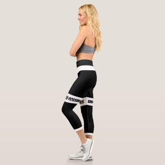 Capri Noir et blanc personnalisable leggings haute taill