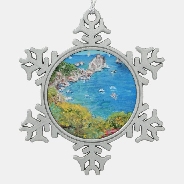 Capri - ornement de flocon de neige d'étain (Devant)