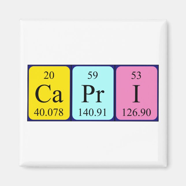 Capri periodic table name magnet (Front)
