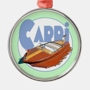 Capri Powerboat Metal Ornament