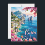Capri watercolor  postcard<br><div class="desc">This enchanting watercolor postcard captures the serene beauty of Capri,  Italy. The delicate brushwork highlights the island’s iconic cliffs,  vibrant turquoise waters,  and lush Mediterranean greenery. Perfect for admirers of Italian island charm and watercolor artistry,  this piece brings a touch of Capri’s timeless allure to your collection.</div>