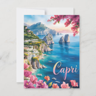Capri watercolor  postcard
