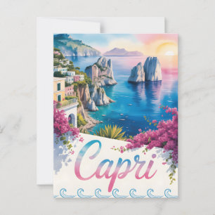 Capri watercolor  postcard