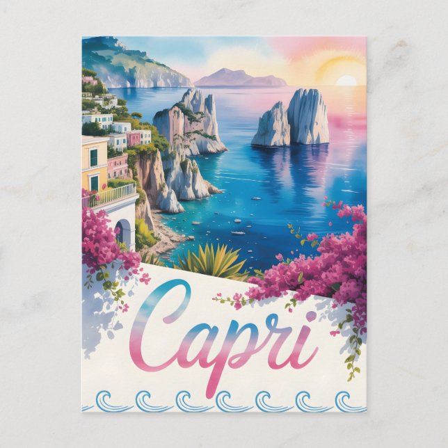 Capri watercolor  postcard (Front)