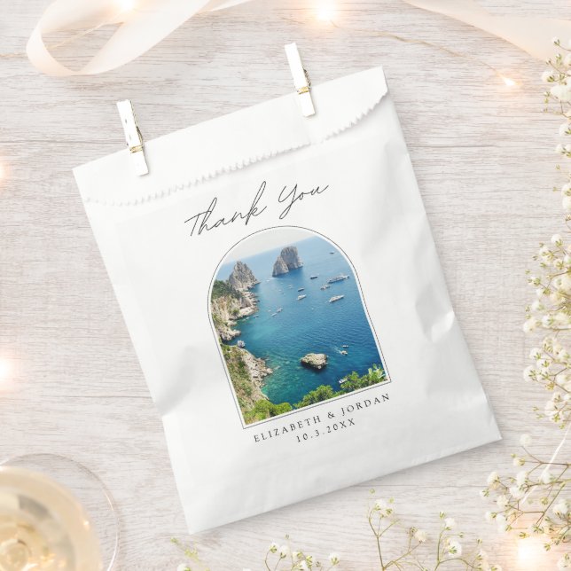 Capri Wedding Favour Italy Photo Thank You Bag (Clipped)