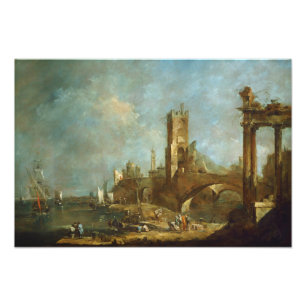 Capriccio of a Harbor Photo Print
