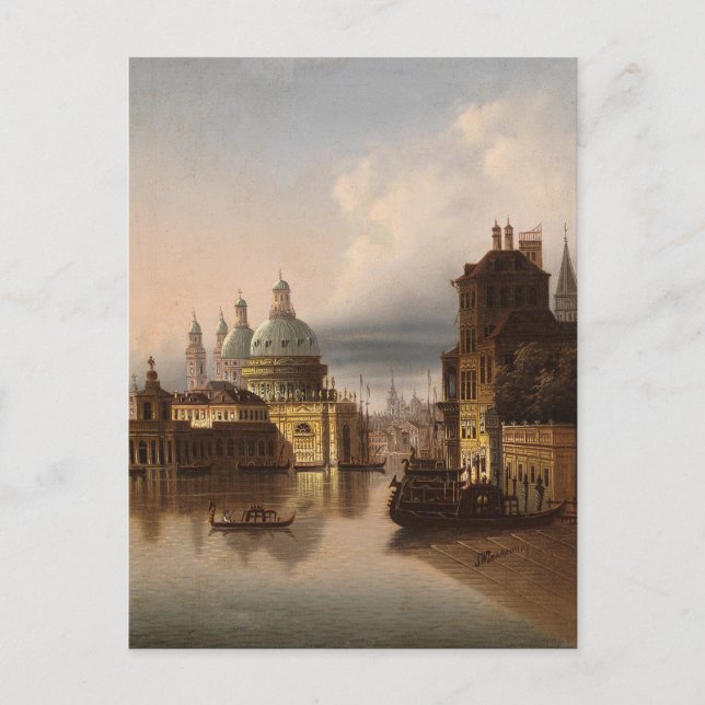 Capriccio, Venice | Johann Wilhelm Jankowsky Postcard (Front)