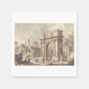 Capriccio with a Roman Triumphal Arch Napkin