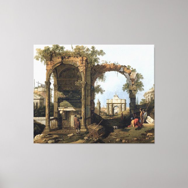 Capriccio with classical ruins and buildings canvas print (Front)